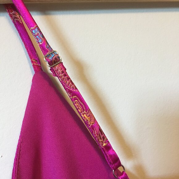 NWT Missguided Pink Jacquard Dragon and Phoenix Strappy Mini Dress - Picture 8 of 15